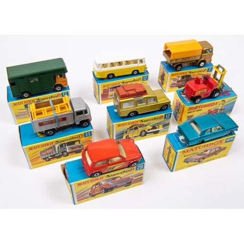 264 - 8x Matchbox Superfast. 1A Mercedes Truck in gold with yellow canopy, green glass and narrow wheels. ... 