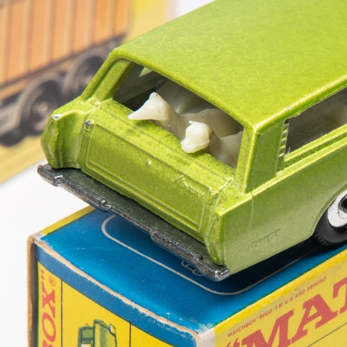 282 - 6x Matchbox Series. 47c; DAF Tipper Container Truck in sea-green with yellow container. 51c; AEC Mam... 