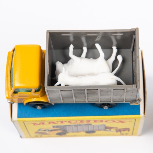 291 - 6x Matchbox Series. 37c; Dodge Cattle Truck in yellow and grey with 2x cows. 43c; Pony Trailer in ye... 