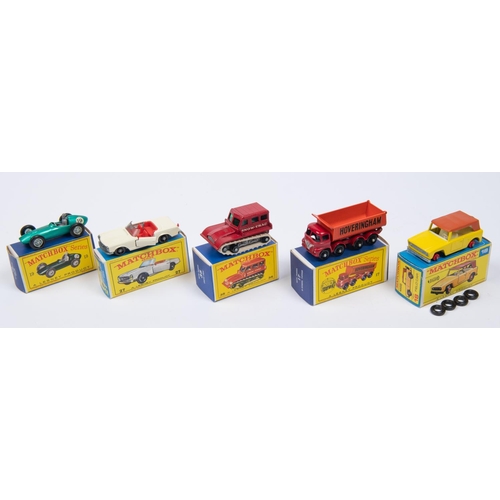 301 - 5x Matchbox Series. 17d; Foden Tipper in orange and red with 'Hoveringham' to sides. 18e; Field Car ... 