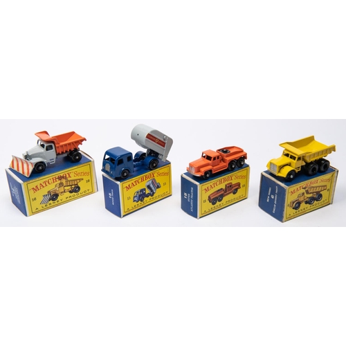 318 - 4x Mathcbox Series. 6b; Euclid Quarry Truck in yellow with black plastic wheels. 15b; Rotinoff Super... 