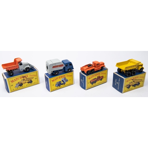 318 - 4x Mathcbox Series. 6b; Euclid Quarry Truck in yellow with black plastic wheels. 15b; Rotinoff Super... 