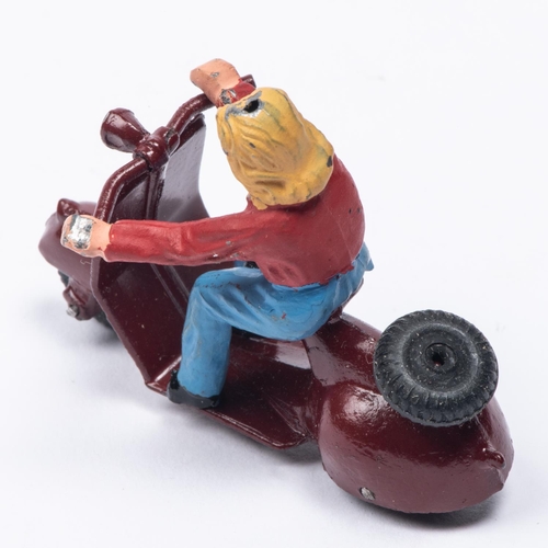 337 - A rare MOKO 'POP-POP' series Model Motor Scooter. An example finished in maroon with black seat, whe... 