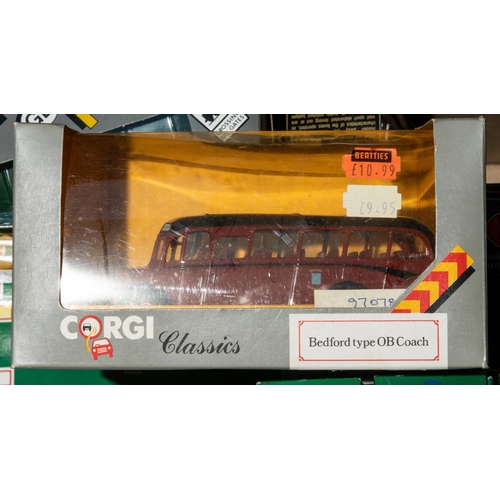 345 - 30x Corgi Classics buses and coaches sets. Including 9x 2-vehicle sets (39x Corgi vehicles in total)... 