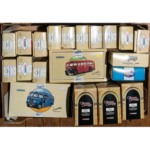 346 - 24x Corgi Classics buses, coaches and trams. Including; Feltham Tram, Leeds. Feltham Tram, London Un... 