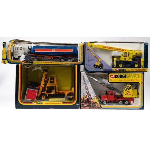 367 - 4x Corgi. A Hyster Challenger 800 (1113) in yellow with United States Lines on container. Mack-Pries... 