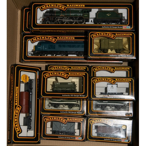 46 - 15x Mainline Railway OO gauge items. Including 3x BR locomotives; a Rebuilt Royal Scot Class 4-6-0, ... 