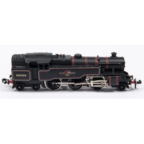 94 - A Hornby Dublo BR Standard Class 4MT 2-6-4T locomotive, 80059, in lined black livery (3218). For 3-r... 