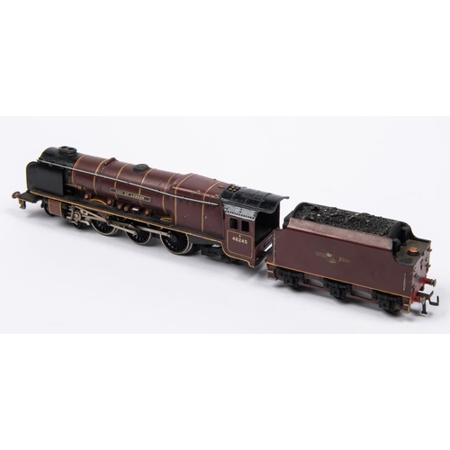 98 - A Hornby Dublo BR (ex.LMS) Coronation Class 4-6-2 locomotive, City of London 46245, in lined maroon ... 