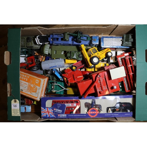 145 - A good quantity of Dinky, Corgi, Britains etc, some for restoration. Dinky- Euclid dump truck, Coven... 