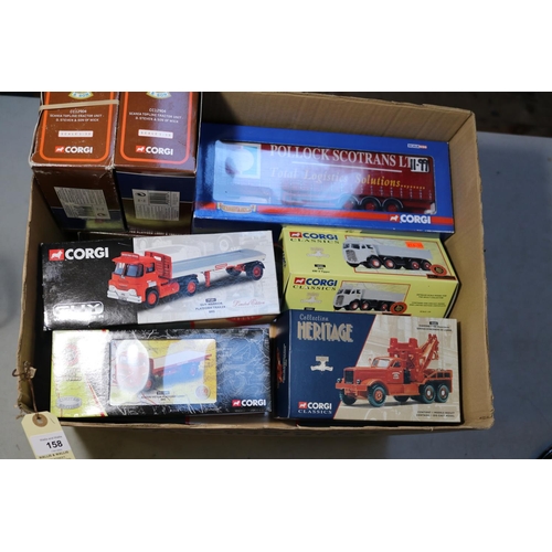 158 - 14 Corgi commercial vehicles. Including a MAN platform trailer, Volvo F88 tanker, Leyland Ergomatic ... 