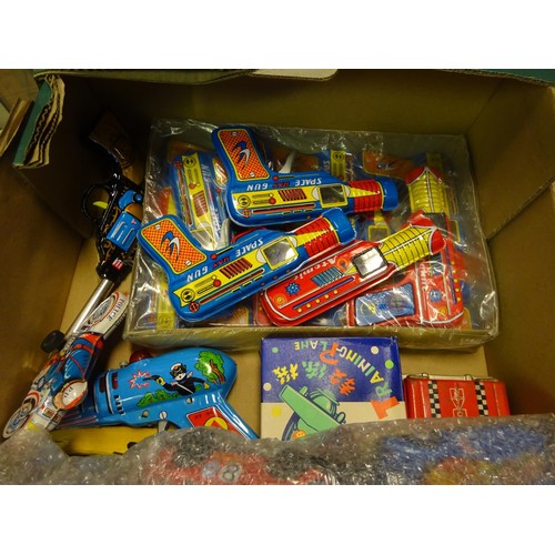 202 - A quantity of Small Tinplate Vehicles and other items. Vehicles include Police, Fire, Ambulance, Tax... 