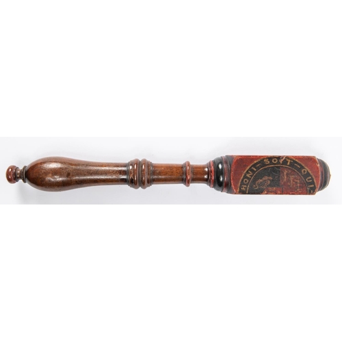 16 - A good William IV period decorated turned wood tipstaff, painted with crown above IIII, 