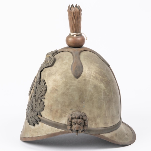 317 - An unusual Victorian Albert cavalry type WM helmet, similar to Afghan Army Artillery patterns of the... 