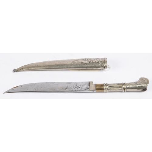 328 - A Greek Yataghan style knife, blade 7