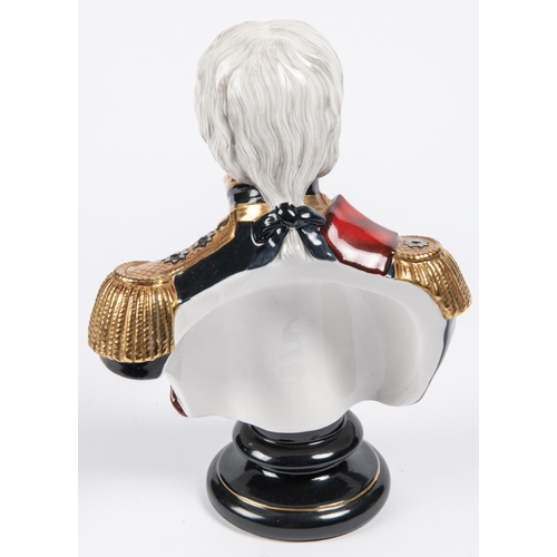 33 - A Michael Sutty Fine China bust of Nelson, in uniform with decorations, number 148 of a limited edit... 