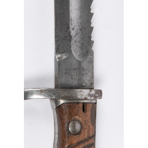 342 - A German M1898 bayonet, saw back blade 14½