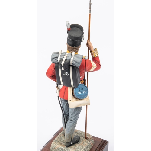 36 - A good Charles Stadden figurine of an Infantry Officer of a Welsh Regiment c 1760 13½