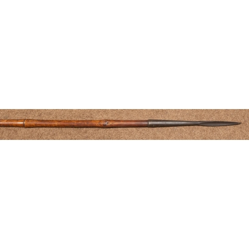 394 - A 19th century bamboo cavalry lance, 108