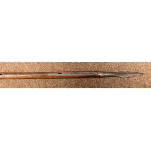 396 - A 19th century wooden cavalry lance, 109