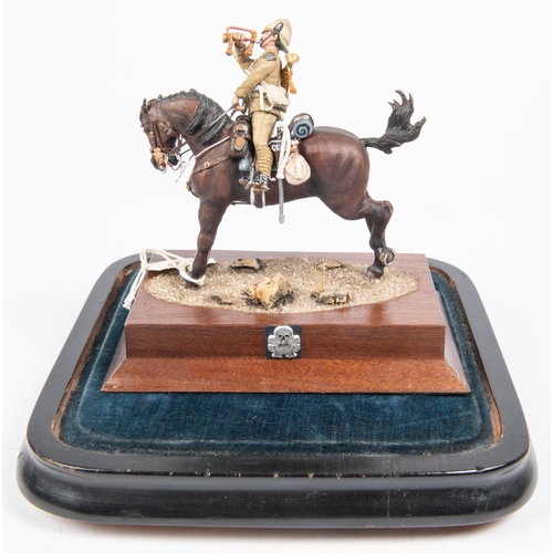 40 - An extremely well made white metal painted figure of a bugler of the 17th Lancers in Boer War unifor... 