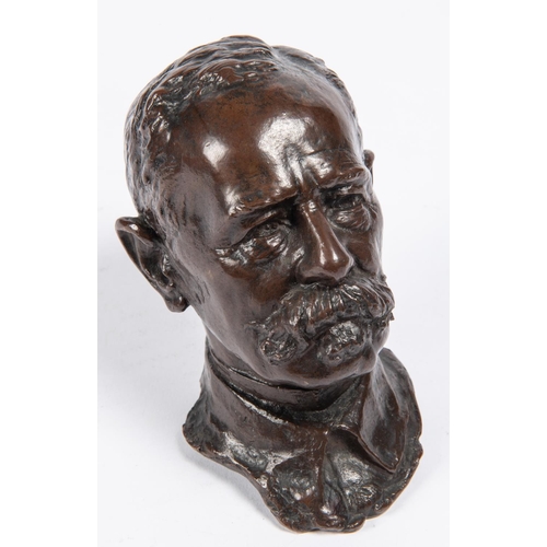 45 - A bronze bust of Lord Roberts, signed 