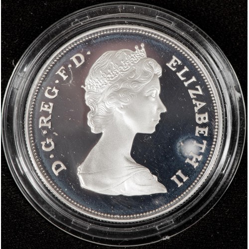 103 - Elizabeth II Queen Elizabeth the Queen Mother silver proof crowns (2): 1980 for commemorating 80th b... 