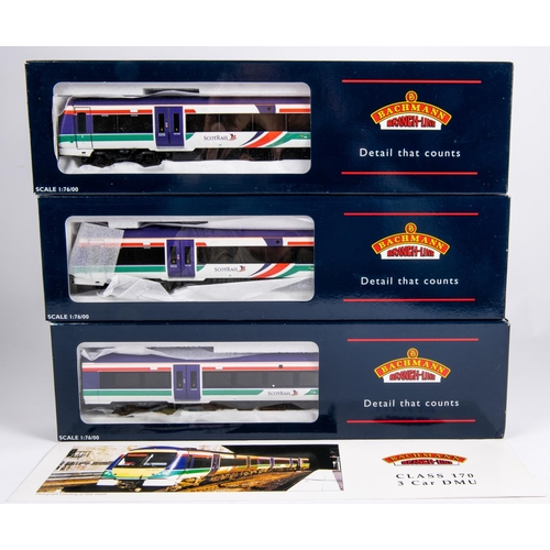 119 - A Bachmann 'OO' gauge 170/4 Turbostar 3-car Diesel Multiple Unit (32-461). In Scotrail livery. Boxed... 