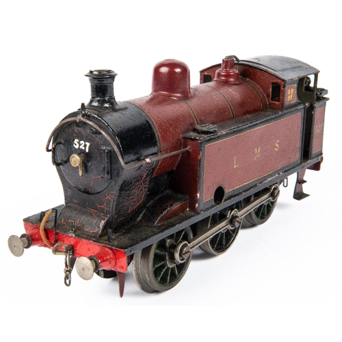 171 - A Marklin O gauge clockwork LMS 0-6-0T locomotive, 527, in lined maroon livery. QGC-GC, original pai... 