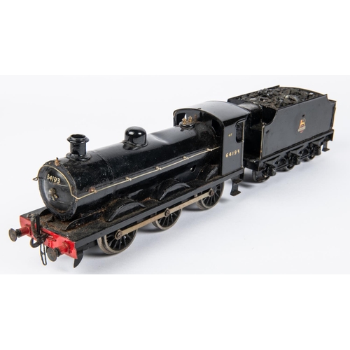 173 - A Bassett Lowke O gauge clockwork BR Standard Goods (L55) 0-6-0 tender locomotive, 64193, in unlined... 