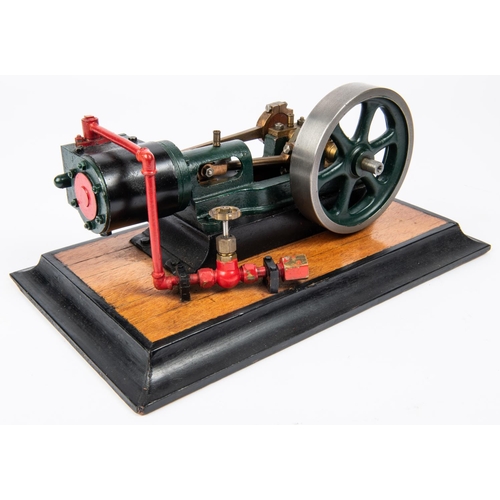 176 - A Stuart live steam stationary engine (No.8). Single cylinder horizontal engine with 90mm flywheel. ... 