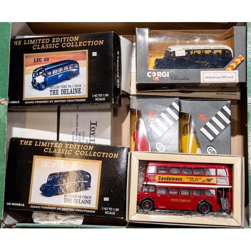 192 - 14 Corgi Classic Code 3 etc Buses and Coaches. 5x Toy Techniques- Burlingham Seagull, Mulleys Motorw... 