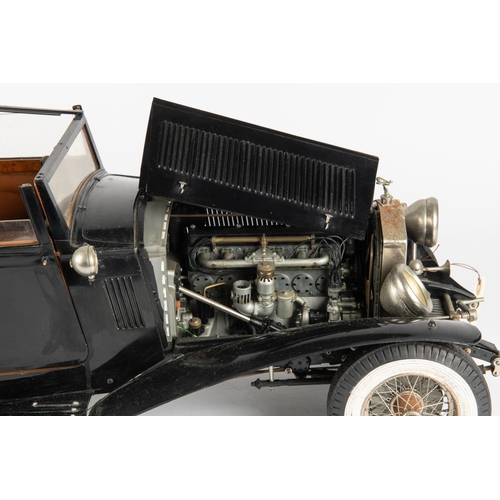 228 - A 1:8 scale Pocher 1932 Rolls-Royce Phantom II Drop Head Sedanca Coupe. Bodywork in black           ... 