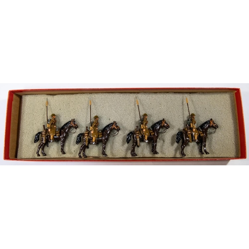 235 - Tommy Atkins Toy Soldiers WW1 Lancers 1914-1918. Comprising 4 mounted British Lancer soldiers in kha... 