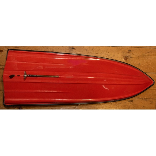 238 - A multi-racer pond boat with orange fibreglass body and fitted with a 3.5cc Novarossi glow plug (Nit... 