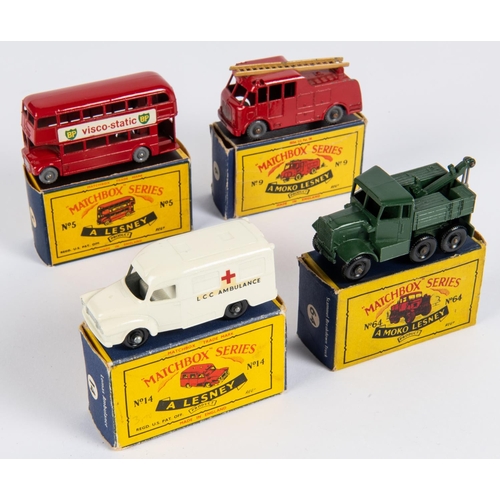 273 - Matchbox series regular wheels, No.5 London Routemaster bus, BP Visco Static in red with plastic gre... 