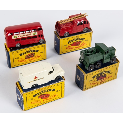 273 - Matchbox series regular wheels, No.5 London Routemaster bus, BP Visco Static in red with plastic gre... 