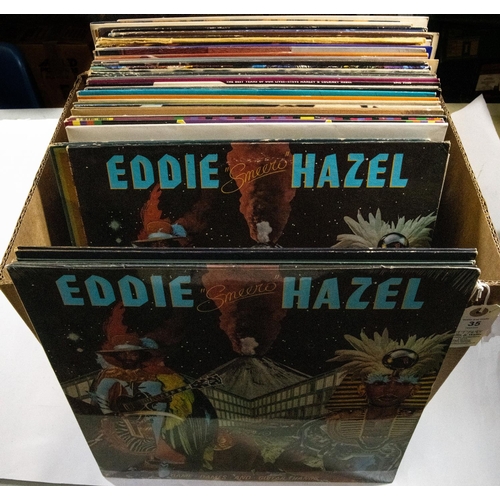 35 - 50 LP records, mainly 1970s-1980s rock and pop, including; 2x Eddie Hazel; Game, Dames and Guitar Th... 