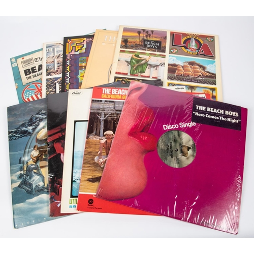 46 - 10x Beach Boys LP record albums. Here Comes the Night, Disco Single. California Girls/All Summer Lon... 