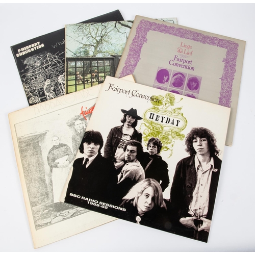56 - 5x Fairport Convention LP record albums. Heyday. Babbacombe Lee. Liege & Lief. Unhalfbricking. What ... 