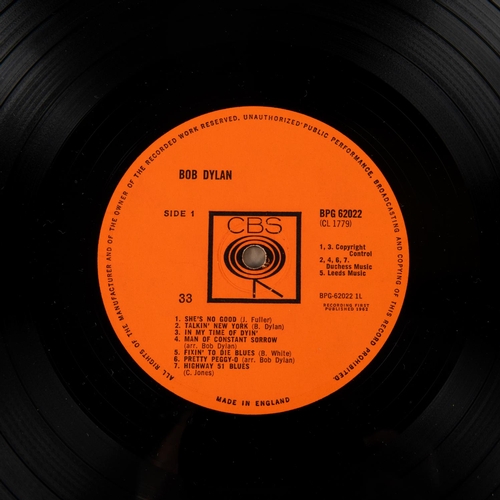 63 - 4x Bob Dylan LP record albums. Bob Dylan, CBS PBG62022. The Free Wheelin' Bob Dylan, CBS BPG62193. T... 