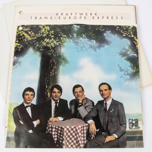 71 - 3x Kraftwerk records. Trans-Europe Express, Capitol SW11603 (with promo hole punched into corner of ... 