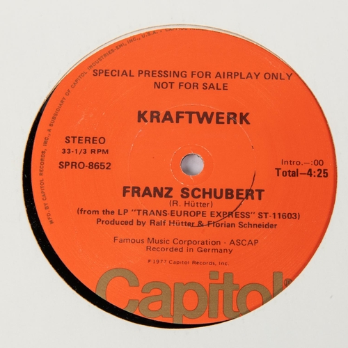 71 - 3x Kraftwerk records. Trans-Europe Express, Capitol SW11603 (with promo hole punched into corner of ... 