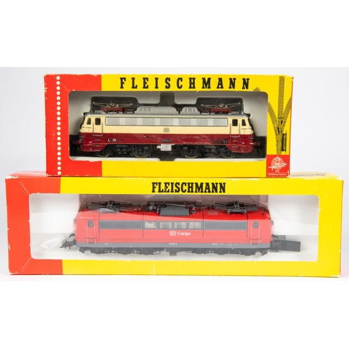 96 - 2 Fleischmann 'HO' gauge Electric Locomotives. A DB class 151 Co-Co Electric Locomotive (4383). RN 1... 