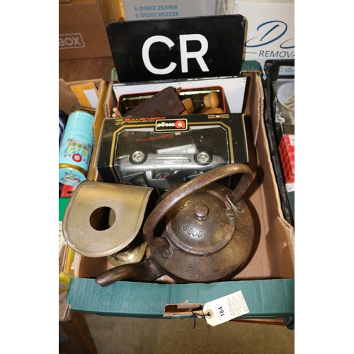 184 - A quantity of Various Makes. Including a heavy 1 gallon capacity Industrial Kettle. Lid marked 'Rd N... 