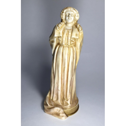 28 - A Doulton 'Oh! Law' figurine issued in 1893. Designed by Charles Noke, in ivory finish with gold rim... 