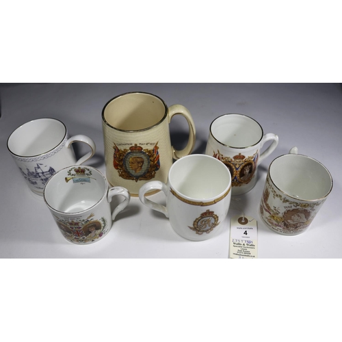 4 - A quantity of Royal commemorative china, mugs, etc. Together with Toby Jugs and other porcelain, etc... 