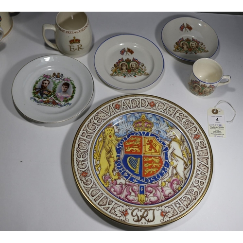 4 - A quantity of Royal commemorative china, mugs, etc. Together with Toby Jugs and other porcelain, etc... 