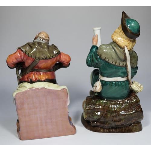 7 - 4x Royal Doulton figurines. Falstaff (HN2054). Bluebeard (HN2105). Robin Hood (HN2773). Good King We... 
