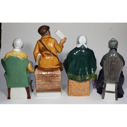 8 - 4x Royal Doulton figurines. The Rag Doll Seller (HN2944). The Cup of Tea (HN2322). Pride and Joy (HN... 